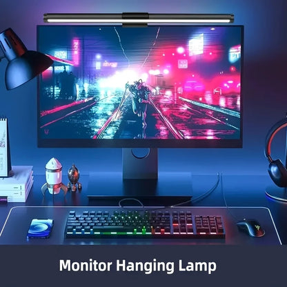 RGB Stepless Dimming LED Monitor Light Bar Eye Protection for Computers Laptops Work Study Game Screen Hanging