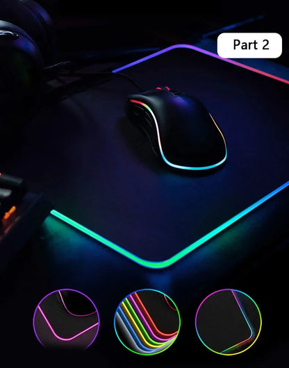 RGB LED Gaming Mouse Pad | 10+ Color Modes | Desk Setup Accessory