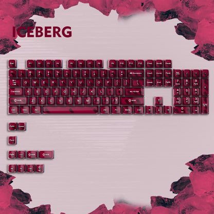115 Keys Purple Transparent Clear Keycaps Crystal Ceramic PC Keycap RGB Shine Through Key cap MDA Profile for MX Switch Keyboard