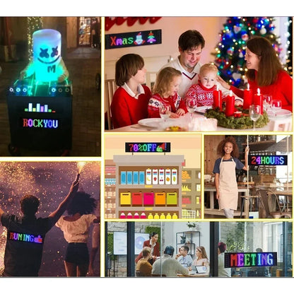 Smart LED Matrix Panel Scrolling Bright Advertising USB 5V Bluetooth App Remote Controlled Sign Light Programmable LED Car Sign