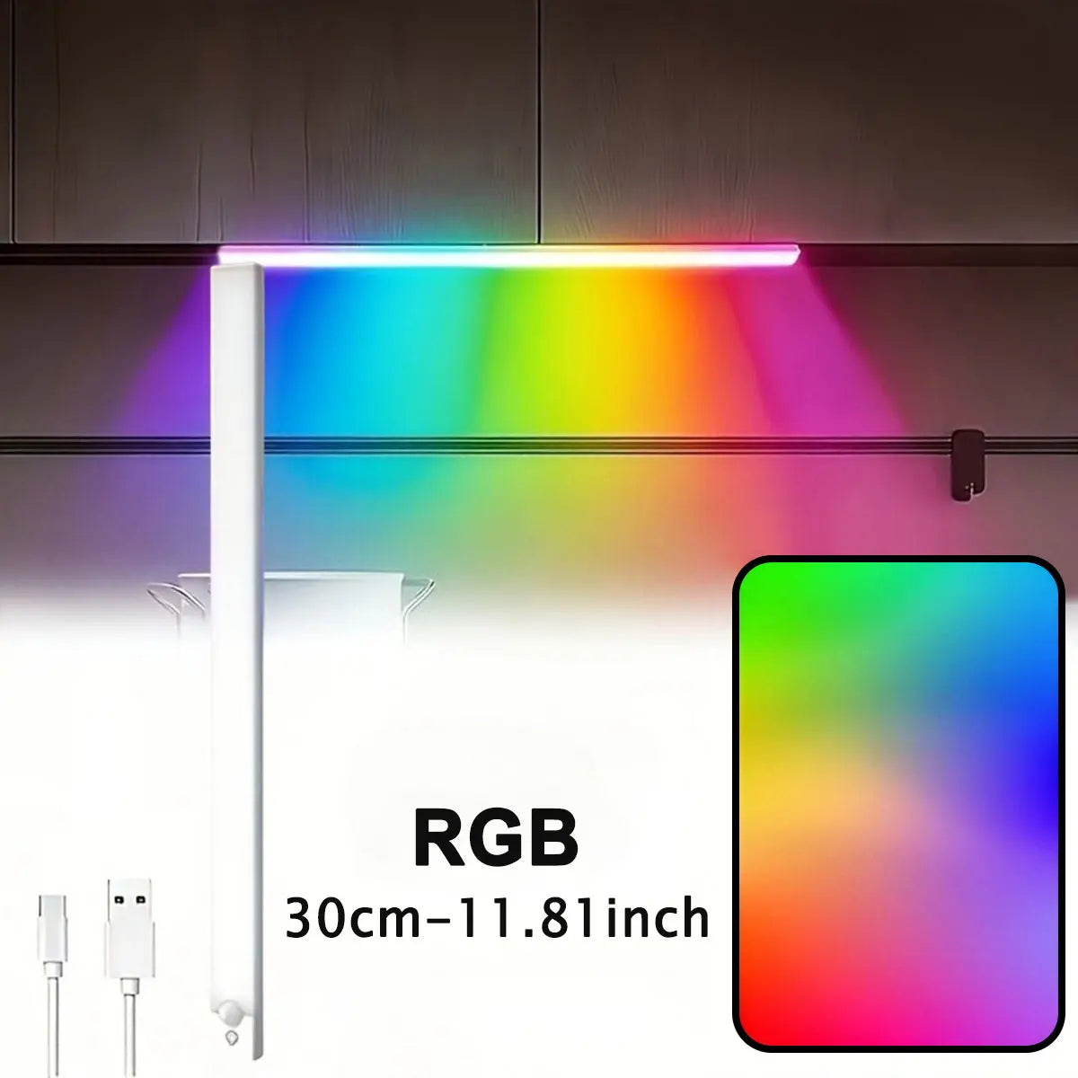 RGB Ambient Sensor Light - Adjustable Rainbow Gradient Running Light Suitable for Various Scenes Such As Living Room Bedroom