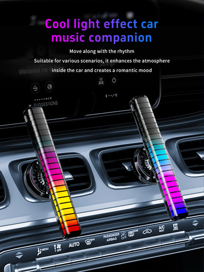 RGB Music Rhythm Light Voice Controlled Atmosphere Light Car Air Outlet Aromatherapy Atmosphere Lamp LED Rhythm Pickup Lamp