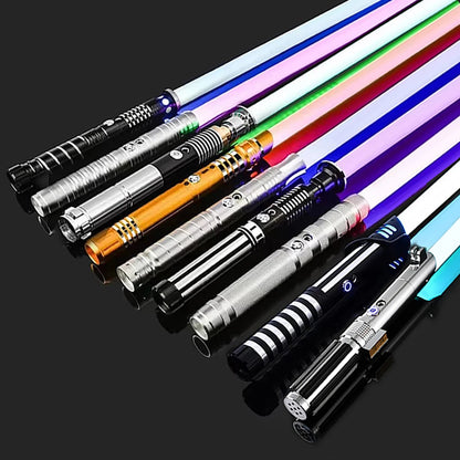 RGB Metal Lightsaber — 14-Color LED Sword with Sound Effects & USB Rechargeable Battery