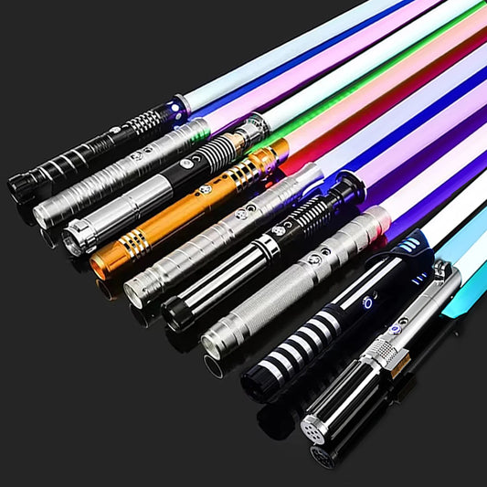 RGB Metal Lightsaber — 14-Color LED Sword with Sound Effects & USB Rechargeable Battery