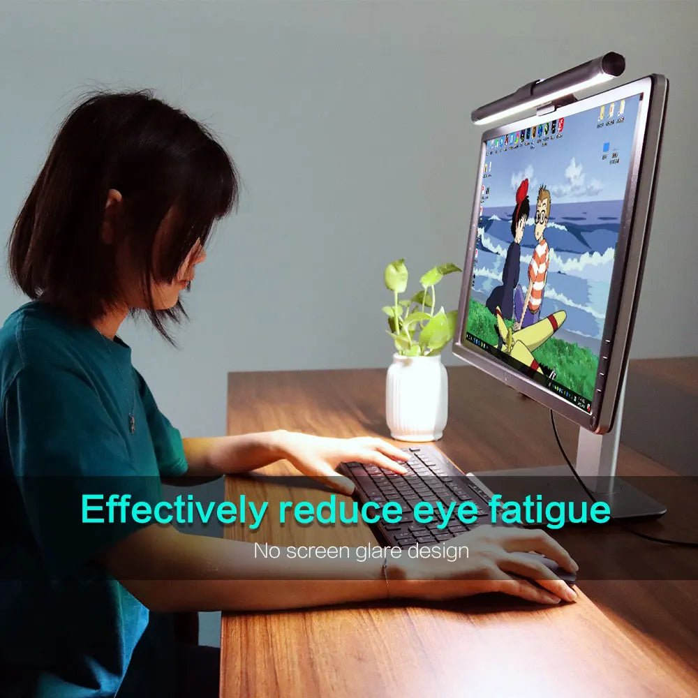 RGB Stepless Dimming LED Monitor Light Bar Eye Protection for Computers Laptops Work Study Game Screen Hanging