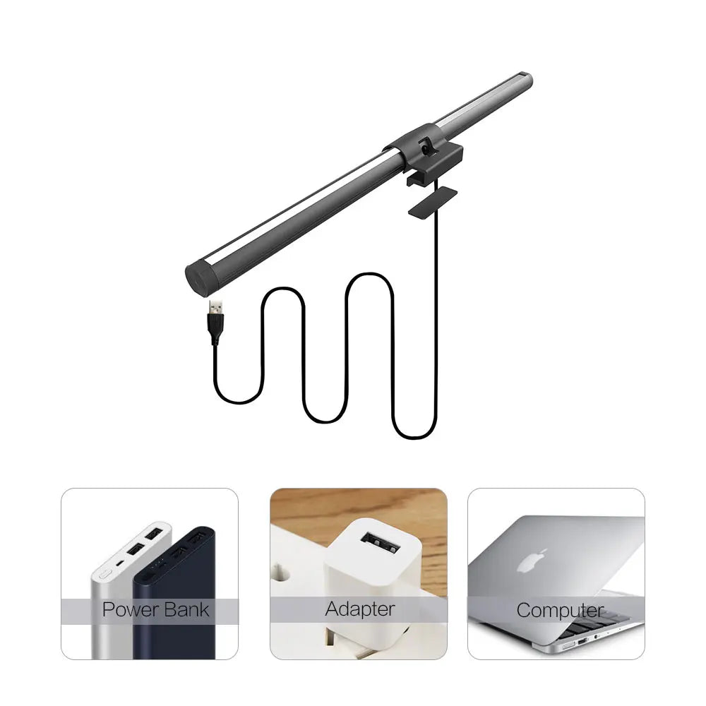 RGB Stepless Dimming LED Monitor Light Bar Eye Protection for Computers Laptops Work Study Game Screen Hanging