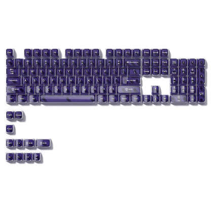 115 Keys Purple Transparent Clear Keycaps Crystal Ceramic PC Keycap RGB Shine Through Key cap MDA Profile for MX Switch Keyboard
