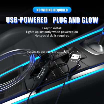 RGB Automobile interior ambient lighting 1M2M3M4M5M Remote control neon lights Voice control USB Fiber Optic Atmosphere Lamp