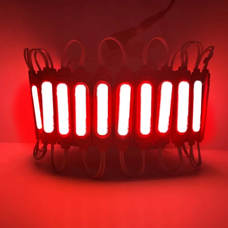 Wholesale 10PCS/lot 12V Multicolour Led Modules COB Light Backlight Shop Banner Waterproof IP65 Christmas Decorations Warm White