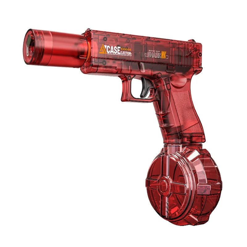 Rapid Fire Electric Water Gun with LED Lights Recoil Action Summer Outdoor Water Shooting Toy for Kids Beach Pool Play Boys Gift