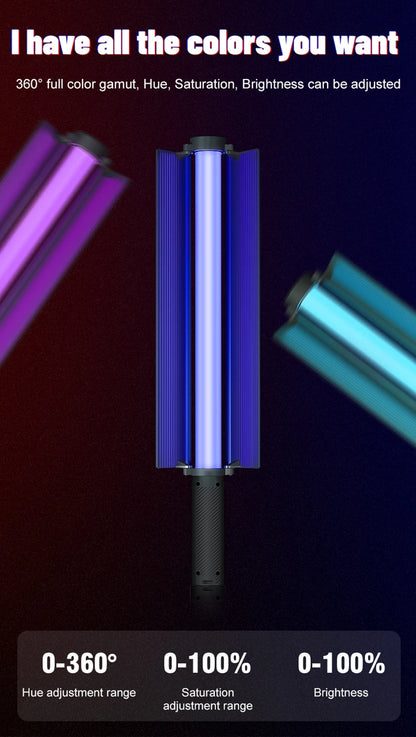 Upgrade RGB Video Light Stick w Barndoor Wand Party Colorful LED Lamp Fill Light Handheld Flash Speedlight Photography Lighting