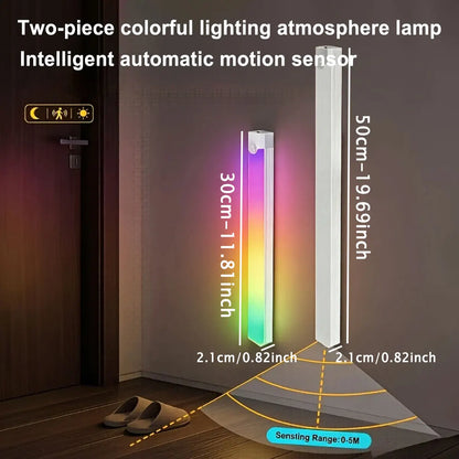 RGB Ambient Sensor Light - Adjustable Rainbow Gradient Running Light Suitable for Various Scenes Such As Living Room Bedroom