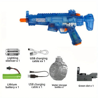 Water Gun for Water Wars, Electric Water Gun with Continuous Flashing Lights, Large Capacity, Strong Shooting Range
