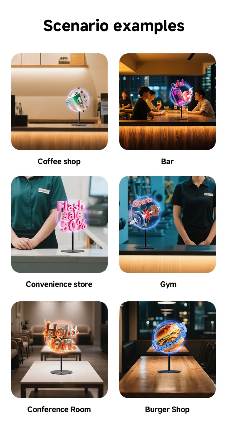 3D Hologram Fan 42CM Desktop LED Display Equipment Projector Holographic Display New Generation Hologram Machine For Advertising
