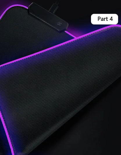 RGB LED Gaming Mouse Pad | 10+ Color Modes | Desk Setup Accessory