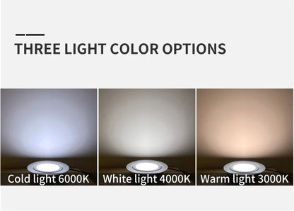 4-Piece Ultra Thin 3W LED Downlight Embedded Cabinet Light Bulb 3W 12V DC Silver White Shell 55mm Hole Closet Yacht Light Lamp