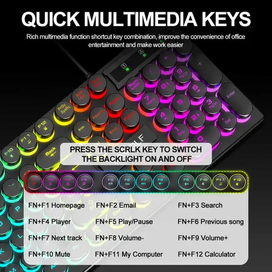 RGB Mechanical Gaming Keyboard, Full-Size 104-Key USB