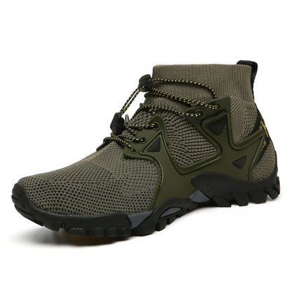 Shoes for Men Walking  2023 Summer New High Top Boots Breathable Mesh Mountaineering Outdoor Comfortable Leisure Travel Sneakers