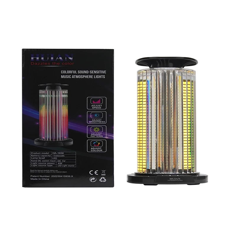 RGB Voice Controlled Music Pickup Light LED Rhythm Atmosphere Surround Light Living Room Car Desktop Decoration