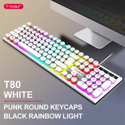 RGB Gaming Mechanical Keyboard USB Wired 104 Keys Keyboard Backlit Black Red Blue Light for Computer Laptop Pro Gamer Keyboard