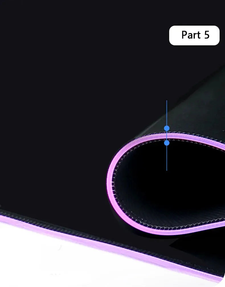 RGB LED Gaming Mouse Pad | 10+ Color Modes | Desk Setup Accessory