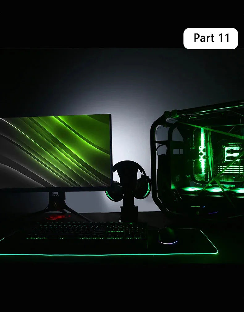 RGB LED Gaming Mouse Pad | 10+ Color Modes | Desk Setup Accessory