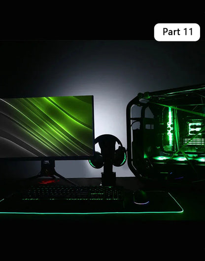 RGB LED Gaming Mouse Pad | 10+ Color Modes | Desk Setup Accessory