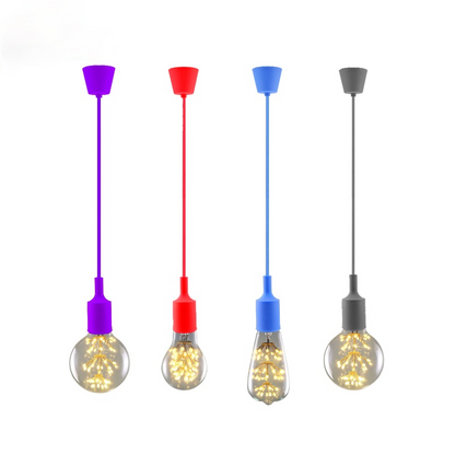 Pendant Lights Modern Simple Single Head Silica Gel Pendant Lamps AC90-260V E27 Holder 100cm Cord 13 Colors
