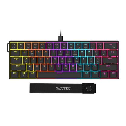 AJAZZ NK61 Wired Gaming Mechanical Keyboard 60% RGB Hot-Swappable 61 Keys Red Switch Mini Keyboard for Gamer PC