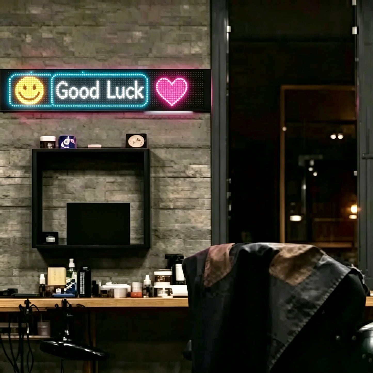 16*32RGB Pixel Soft Screen, USB 5V Programmable Scrolling Text/Animation, APP + Remote Control for Custom Text/Pattern/Animation Scrolling LED Display for DIY Decoration