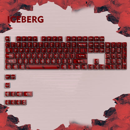 115 Keys Purple Transparent Clear Keycaps Crystal Ceramic PC Keycap RGB Shine Through Key cap MDA Profile for MX Switch Keyboard