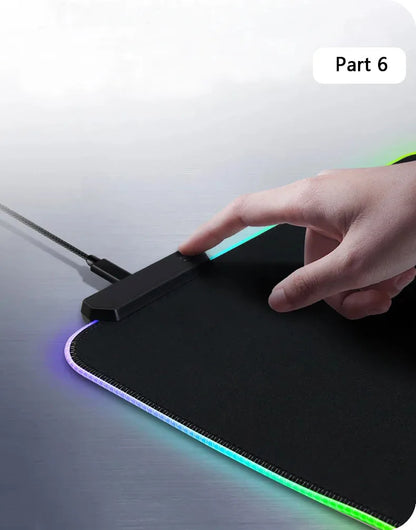 RGB LED Gaming Mouse Pad | 10+ Color Modes | Desk Setup Accessory