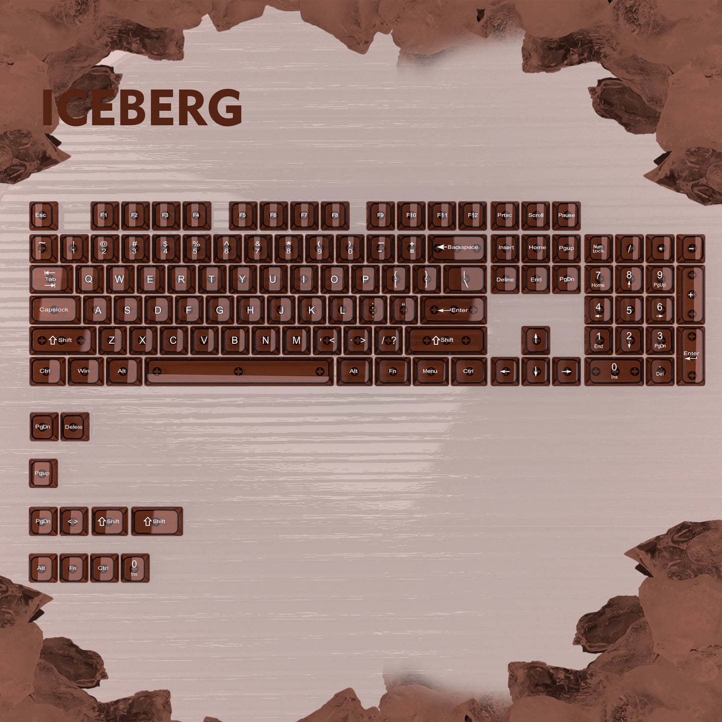 115 Keys Purple Transparent Clear Keycaps Crystal Ceramic PC Keycap RGB Shine Through Key cap MDA Profile for MX Switch Keyboard