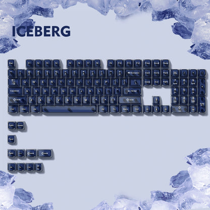 115 Keys Purple Transparent Clear Keycaps Crystal Ceramic PC Keycap RGB Shine Through Key cap MDA Profile for MX Switch Keyboard