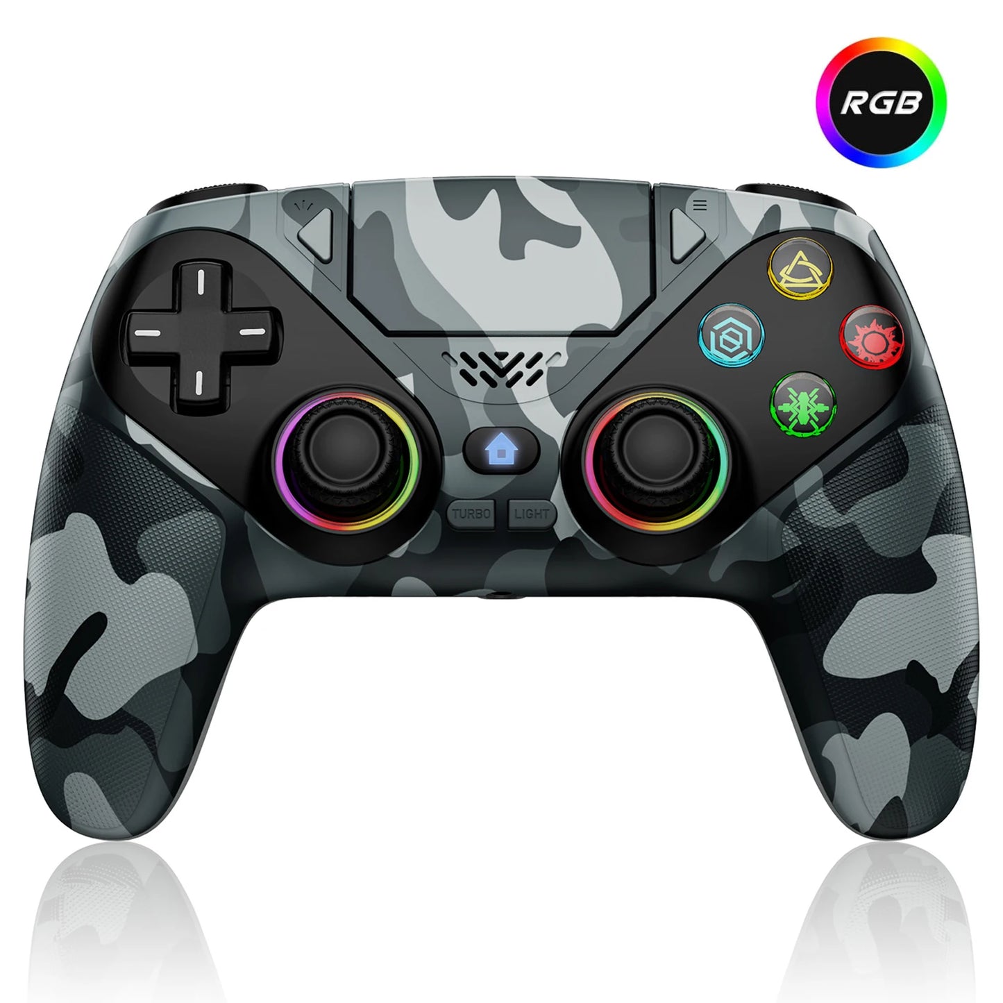 RGB Light Controller For PlayStation 5/PS5 Pro/Slim/PC Wireless Gamepad Marco/Turbo NO Drift Hall Effect Gaming Control Joystick