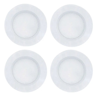 4-Piece Ultra Thin 3W LED Downlight Embedded Cabinet Light Bulb 3W 12V DC Silver White Shell 55mm Hole Closet Yacht Light Lamp