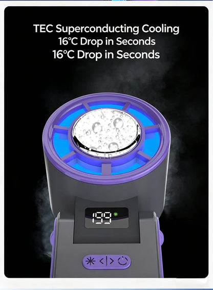 2026 New RGB Light Mini Handheld Fan Hanging Neck Outdoor 180 Degree Folding Desktop Folding High-speed Powerful Portable Fan
