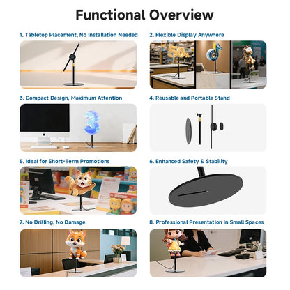 3D Hologram Fan 42CM Desktop LED Display Equipment Projector Holographic Display New Generation Hologram Machine For Advertising
