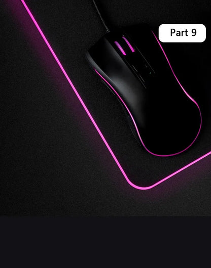 RGB LED Gaming Mouse Pad | 10+ Color Modes | Desk Setup Accessory