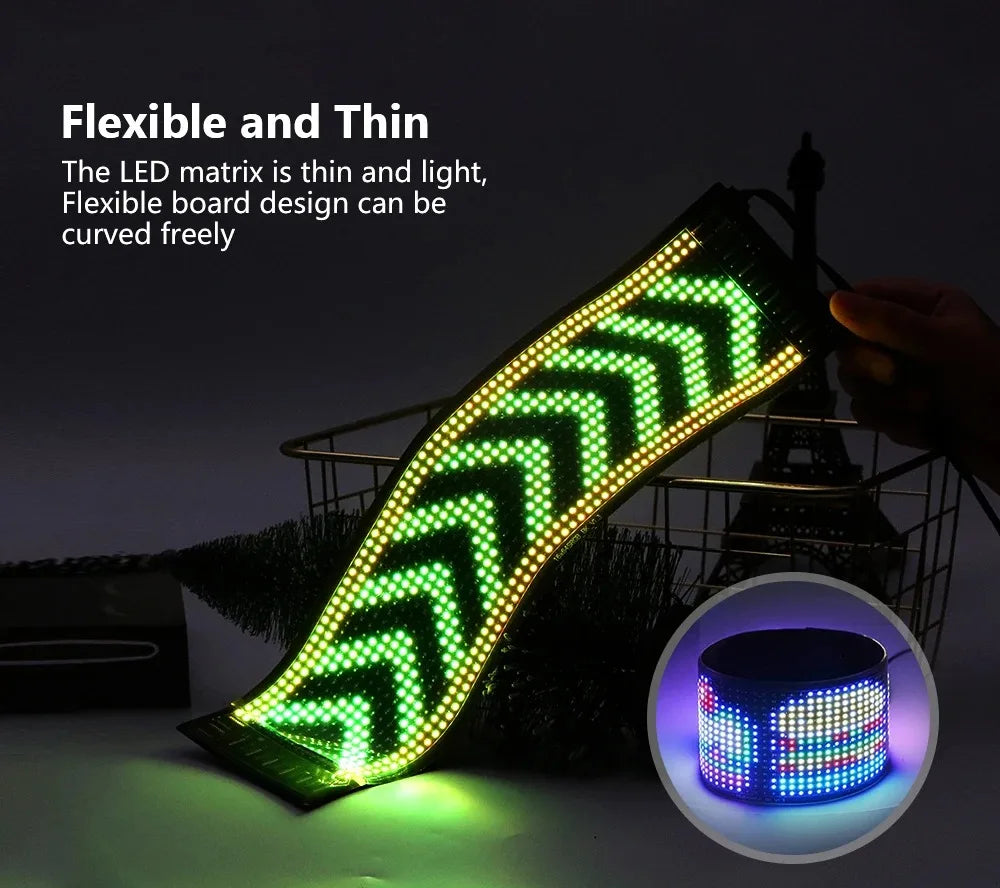Demon Eyes Car LED Logo APP LED Matrix Pixel Panel Night Light DIY Programmable Flexible LED Display for Car Truck Accessorie