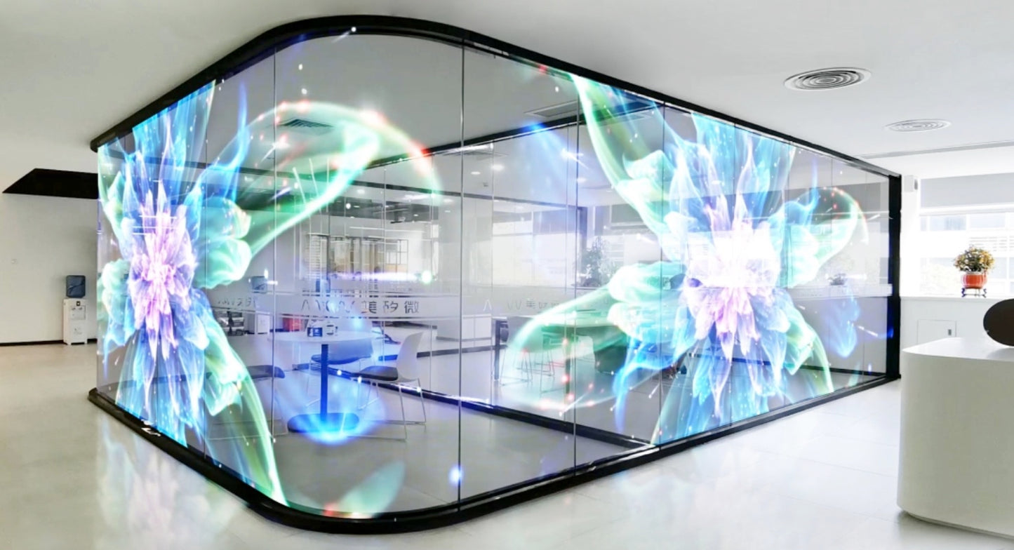 MDS Display – Transparent LED Window Display (Waterfall Effect)
