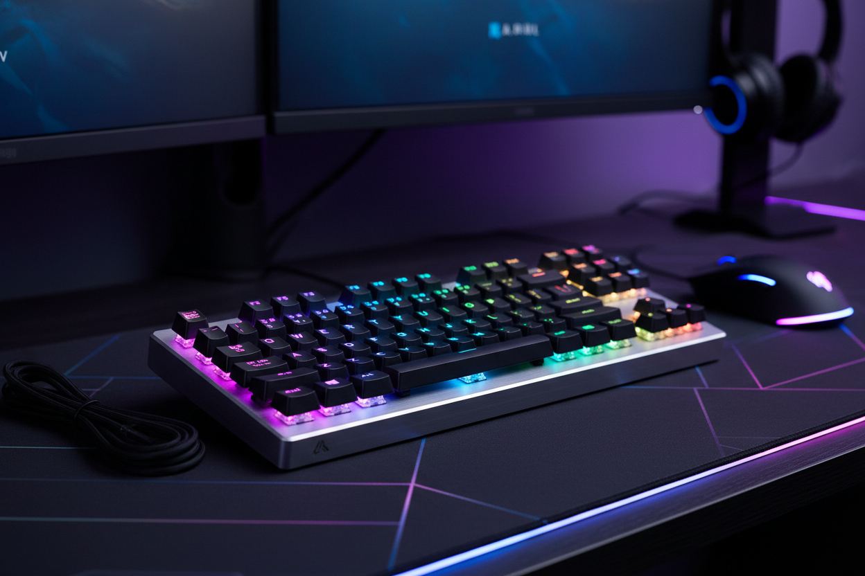 Fnatic Streak65 RGB Mechanical Gaming Keyboard with vibrant multicolor backlighting
