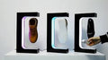7 Colors Magnetic Floating Shoe Display Stand with LED Light
